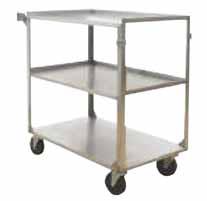 evenly distributed STAINLESS STEEL GUARD RAIL CARTS All welded stainless steel construction ensures durability and easy sanitation Ideal where goods need protection from rolling or sliding of shelves