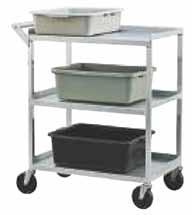 lbs. /Each MO458 99640 22 x 51-1/2 x 69-1/2 21-3/4 800 198 ALUMINUM UTILITY CART Strength and durability of stainless steel at much less the cost Lifetime Guarantee against rust and corrosion Ideal