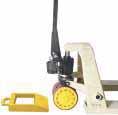 LIFT-RITE TITAN PALLET TRUCKS New one-piece pump for improved performance and reliability Includes ergonomic handles and articulating steering wheels 3" fork lowered height, 7 3/4" fork raised height