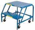 TILT-N-ROLL STEP STANDS Frame is welded 1" round steel tubing Non-clogging slip resistant steel steps Handle allows step stand to move easily on two 4" casters Step dimensions: 22" x 8" Top step