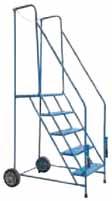 TRAILER ACCESS ROLLING LADDER Provides secure, safe access to cube vans/trailers All welded steel construction, ships fully assembled and ready to use Front walk through with chain/snap assembly