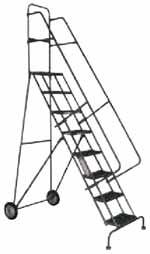 STEEL ROLLING LADDERS Fast, convenient access to remote, hard to reach elevated locations Tilt and roll mobility allows passage through doorways Ideal for use on asphalt or similar rough surfaces Two