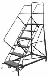 other sizes and tread styles 1 1/16" tubular steel construction Top Step W" x D": 16 x 10 Step Width": 16 Includes Handrails: Yes Caster Type: Semi-Pneumatic Caster Size": 10 Colour: Grey