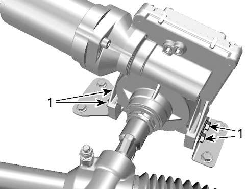 tmr2013-040-017_a 1. Torque these screws LAST x4 DPS UNIT MOUNTING SCREW TORQUE 32 N m ± 3 N m (24 lbf ft ± 2 lbf ft) 10. Torque pinch bolt of steering column at DPS.