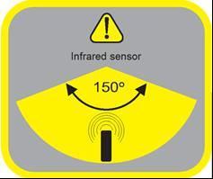 This label is a visual indicator for the central wheel lock on the SU-03 Operating Table. For the location of this label, see Section 14.