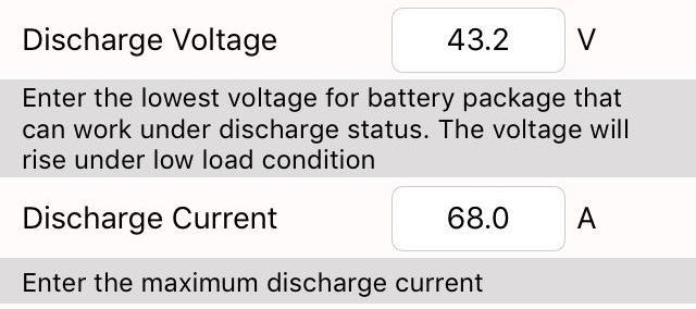 Discharge Voltage:(for hybrid firmware V1.