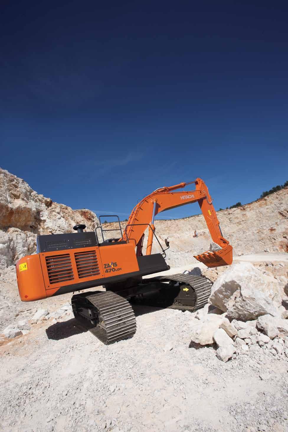 Reliability in the toughest conditions Durable parts Our large excavators have been designed to deliver increased levels of availability and productivity even on the toughest job sites.