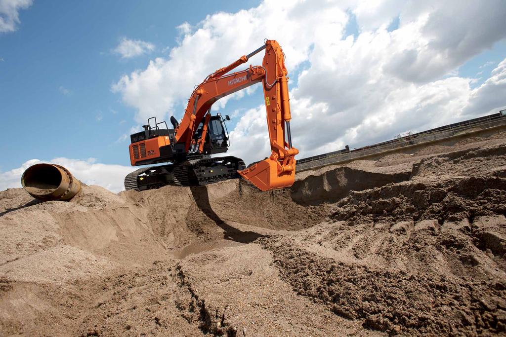Delivering powerful and sustainable efficiency Sustainable efficiency The sustainable development of the Hitachi product range to minimise its impact on the environment continues to be one of our