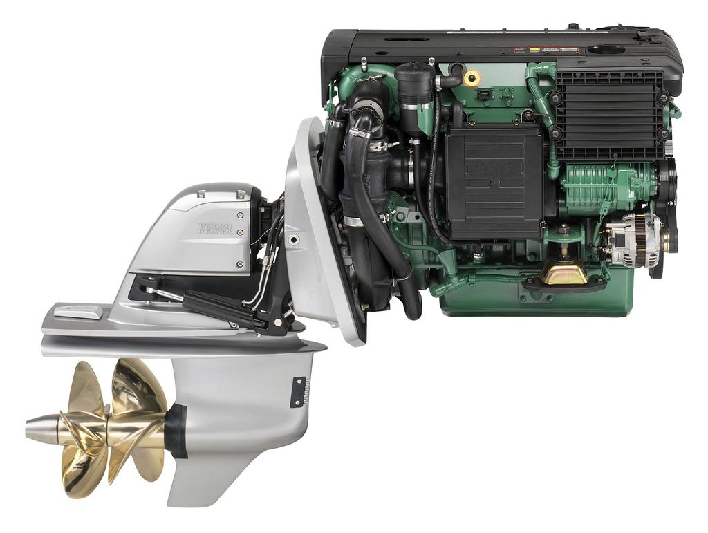 VOLVO PENTA AQUAMATIC DUOPROP D4-3/DP Technical Data Engine designation D4-3 A Crankshaft power, kw (hp) 221 (3) Propeller shaft power, kw (hp) 214 (291) Engine speed, rpm 3 Displacement, l (in 3 ) 3.