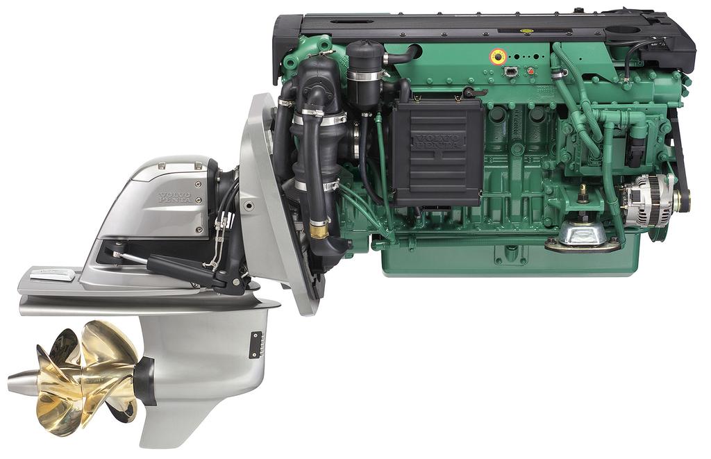 VOLVO PENTA AQUAMATIC DUOPROP D6-33/DP Technical Data Engine designation D6-33 A Crankshaft power, kw (hp) 243 (33) Propeller shaft power, kw (hp) 233 (317) Engine speed, rpm 35 Displacement, l (in 3