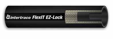 FlexIT EZ-Lock PUSH-ON HOSE SAE 100 R6 1 - Synthetic rubber tube; 2 - One Synthetic Textile Braid; 3 - Synthetic rubber Cover; Hydraulic oils, both mineral and biological; Polyglycol base oils,