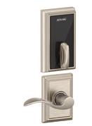 trim i Sati Nickel with Broadway Lever (lever sold separately) Schlage Cotrol Smart Deadbolt Lock