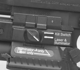 Place the pressure pad switch on the front strap of the pistol or on the side of the grip. Run the wire along the bottom of the trigger guard. See Figures 20 & 21, p. 27.