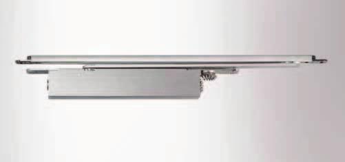 door closer for single-leaf doors with a leaf width of up to 1400 mm The integrated door closer for single-leaf doors is incorporated discreetly into the door leaf and frame.