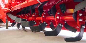 Rotor with spike blades SPIKES (Option on all models 100HP and above) Suited to stony soil because the design of the blade and the distance between them allows a uniform soil preparation along with