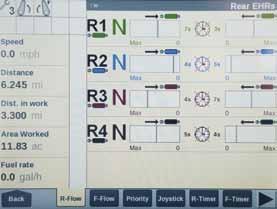 All data from the AFS monitors can be saved to a USB stick for analysis back at the office if required. Vehicle settings: a series of AFS screens allow you to fine-tune the tractor s settings.