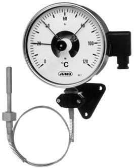 Data Sheet 608425 Page 1/6 Contact Dial Thermometers Type 608425 Particularities temperature controller with indication for panel or surface mounting Class 1 protection up to IP65 housing sizes: 100