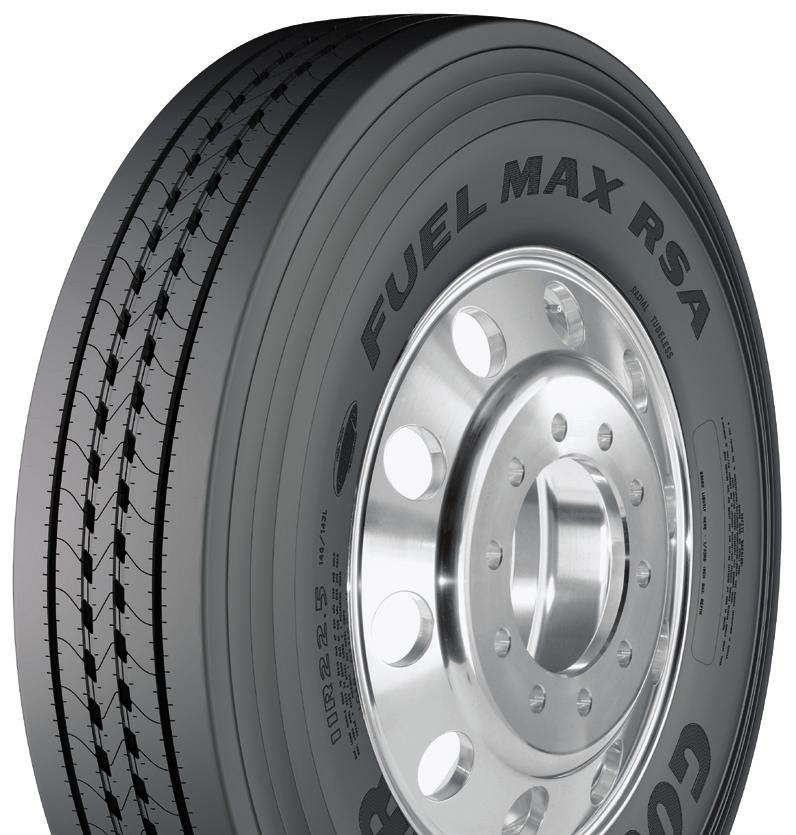 STEER/ALL-POSITION FUEL MAX RSA GOODYEAR S BEST ALL-AROUND TIRE FOR COMBINED REGIONAL-LONG HAUL APPLICATIONS.