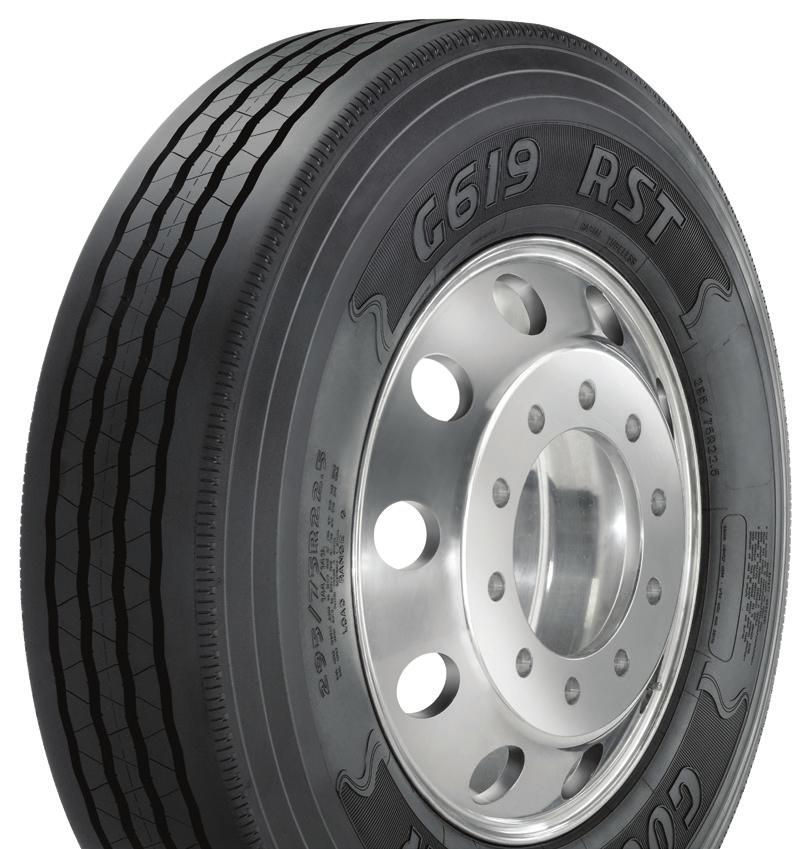 G114 LHT LONG, EVEN-WEARING TIRE FOR FREE-ROLLING WHEEL POSITIONS.