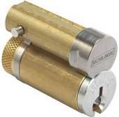 Full size interchangeable core (FSIC) in ter change able core (IC) locksets allow immediate rekeying at the door simply by using the special control key to replace the core in seconds.
