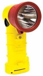 Right angle LED flashlights have three modes: High, Low and Blinker. Waterproof up to 13'. Meets NFPA 1971-2007 Fire Resistant Requirements.