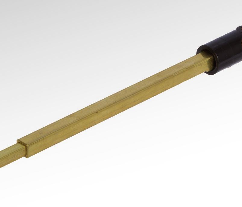 Telescopic Universal-Joint Shafts UW Made from Plastic and Brass Material: Acetal (black). Cross-pieces: Brass. Joint faces are fitted with brass inserts, with 2 set screws per hub.
