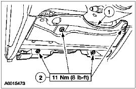 Page 17 of 18 31. Install the instrument panel steering column opening cover reinforcement. 1. Position the instrument panel steering column opening cover reinforcement. 2. Install the bolts.