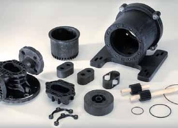 Pump housings and gears are made of Engineered Fluoropolymers with excellent corrosion resistance and strength over a broad range of chemicals and temperatures.
