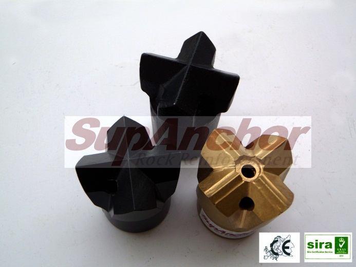 Anchor Drill Cross Bit and : Hardened steel cross bit for loose to medium dense ground