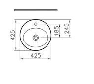 5463B003-0001 1TH Countertop basin, 50cm, rectangular 119 Countertop