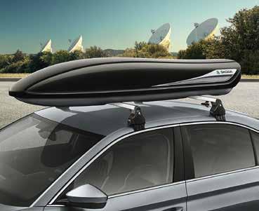 38 39 ROOF RACKS HOLDERS AND BOXES When you get the basic roof rack from ŠKODA Genuine Accessories, your