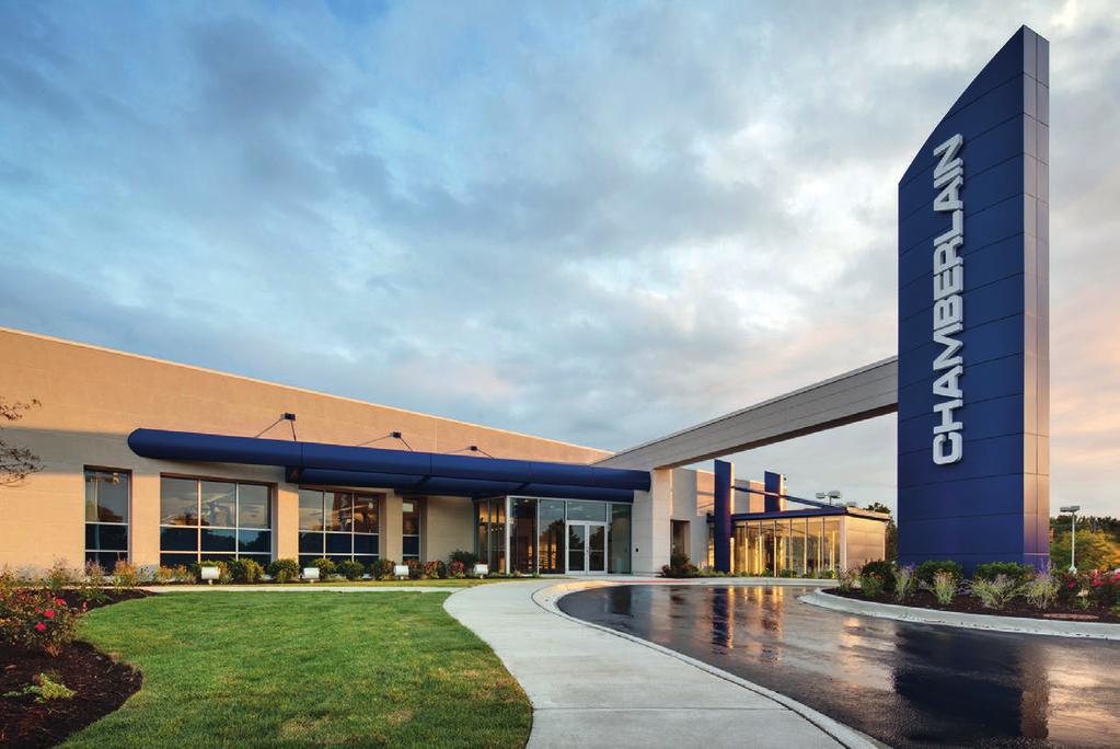 INVESTING IN THE FUTURE SERVICE & CONTACT The new Innovation and Design Center (IDC) in Elmhurst, Illinois, showcases Chamberlain's position as an industry leader that supports world-class innovation