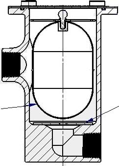 7. Reassemble the float and float guide and then secure the cover with the four thumb screws. INLET OUTLET Figure 12. Newer-Style External Condensate Trap Cross-Section 8.