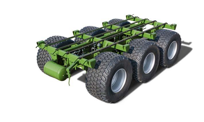 Heavy duty The ZX 470 and ZX 560 models with tridem axles, bottom-mount