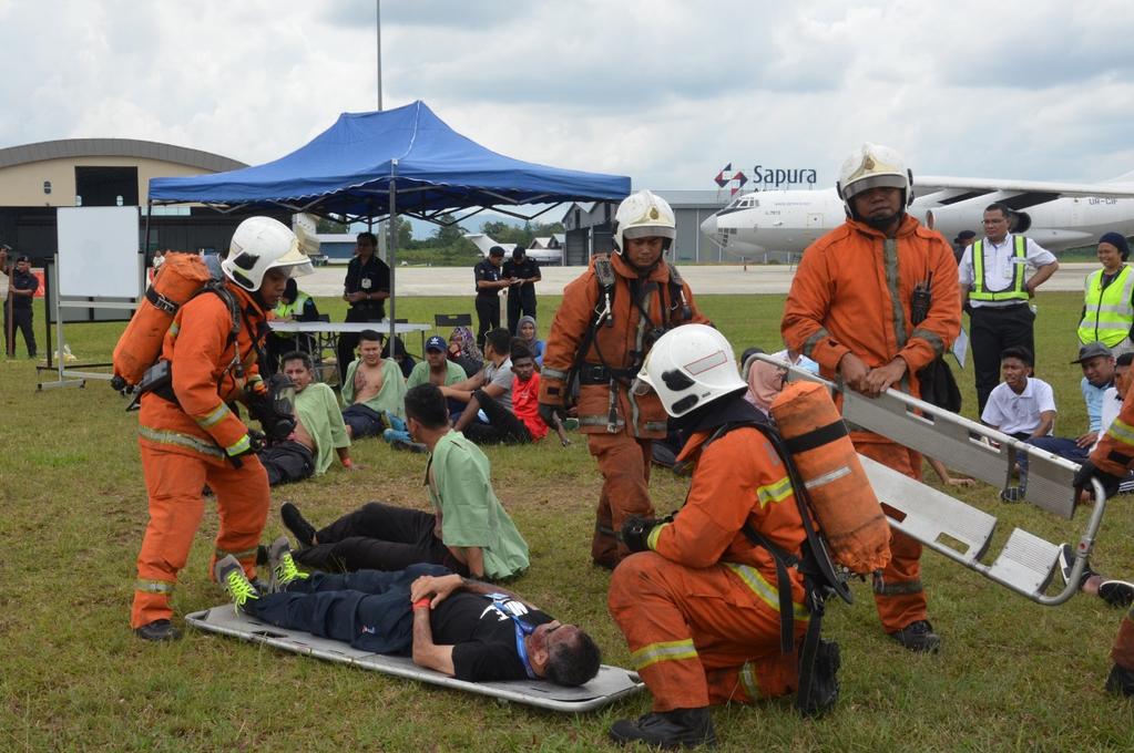 Emergency services Personnel rescuing victims during a