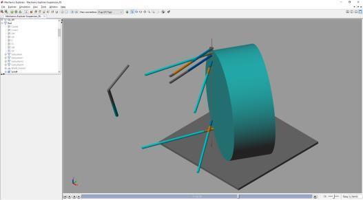 model in Matlab/Simscape Toolbox Body Tire Connection CarMaker model and Suspension