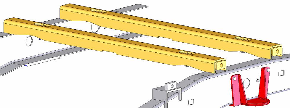 Step 5: Slide the base rails in between the truck frame and the truck bed (See Figure 11).