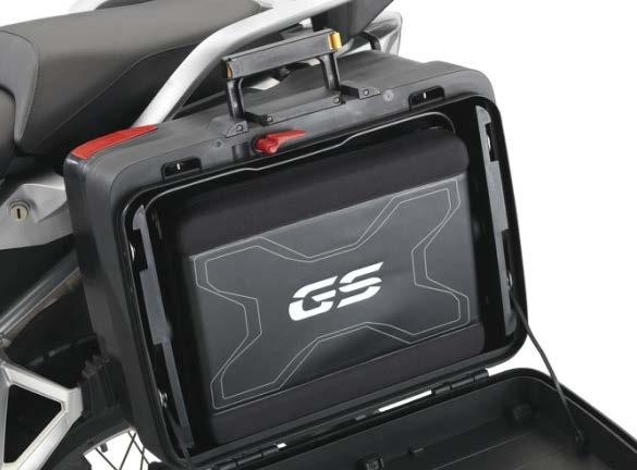 All-round zipper enables capacity to be adjusted to suit the settings of the Vario cases/topcase. Carry handle and removable shoulder strap. Large GS logotype on lid. Colour: Black.