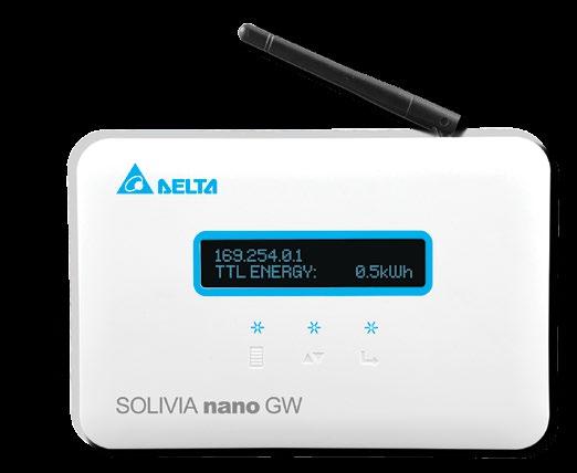 Technical data SOLIVIA nano GW gateway SOLIVIA nano GW Internet connection WiFi, Ethernet Operating temperature range -10 +40 C Degree of protection IP20 Dimensions (L x W