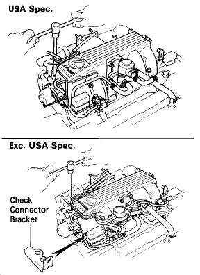 (c) Remove the two bolts and gasket, and