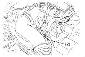 DISCONNECT CONTROL CABLES FROM THROTTLE BODY Disconnect the following