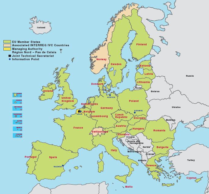 1. INTERREG IVC state of play Eligible area - EU 27 - Switzerland - Norway 4