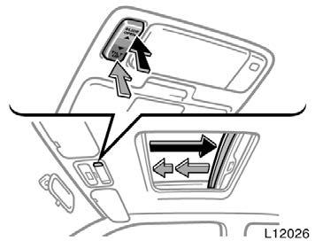Electric moon roof Sliding operation Tilting operation To operate the moon roof, use the switches beside the personal light. The moon roof works when the ignition switch is in the ON position.