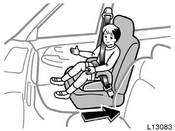 Move seat fully back CAUTION A forward facing child restraint system should be allowed to put on the front seat only when it is unavoidable.