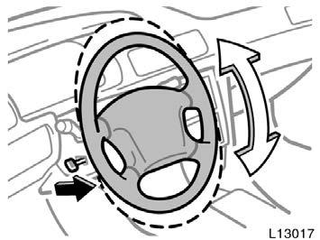 Tilt steering wheel Outside rear view mirrors CAUTION Do not adjust the steering wheel while the vehicle is moving.
