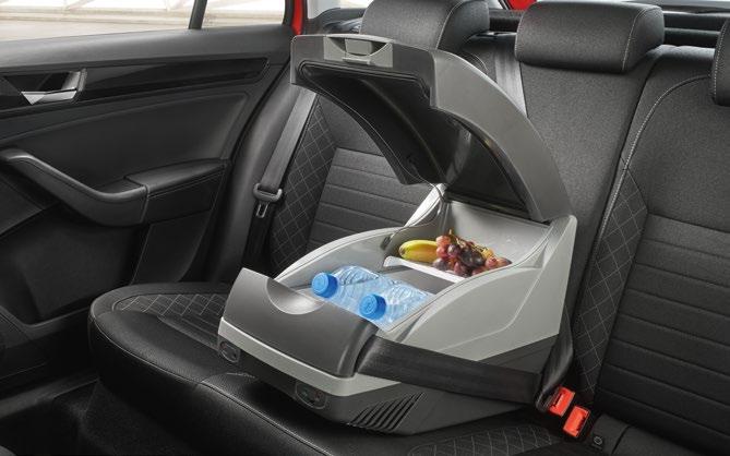 Rear safety seat belt can be used to fasten the box in the car.