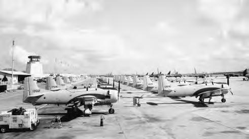 The North American T-28D By Stephen M. Darke Above: A batch of T-28Ds just assembled prior to delivery to Cambodia.