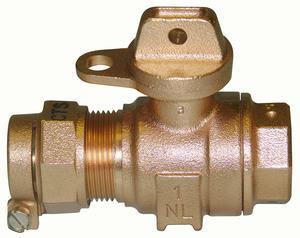 G 1 INLINE VALVES: Compression type brass fittings & accessories with external gripping devices shall meet or exceed the performance specifications of: Manufactured in compliance with ANSI/AWWA C800