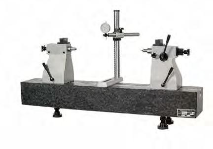 Run-out testers with a granite base plate Height of centres 200 mm The work-holding table of the run-out tester is made of dark granite that is free of defects. Flatness as per DIN 876/1.