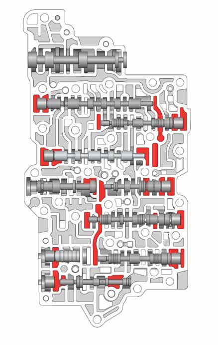 FORD 6F0, 6F ZIP KIT Installation & Testing Booklet Critical Wear Areas & Vacuum Test Locations NOTE: OE valves are shown in rest position and should be tested in rest position unless otherwise